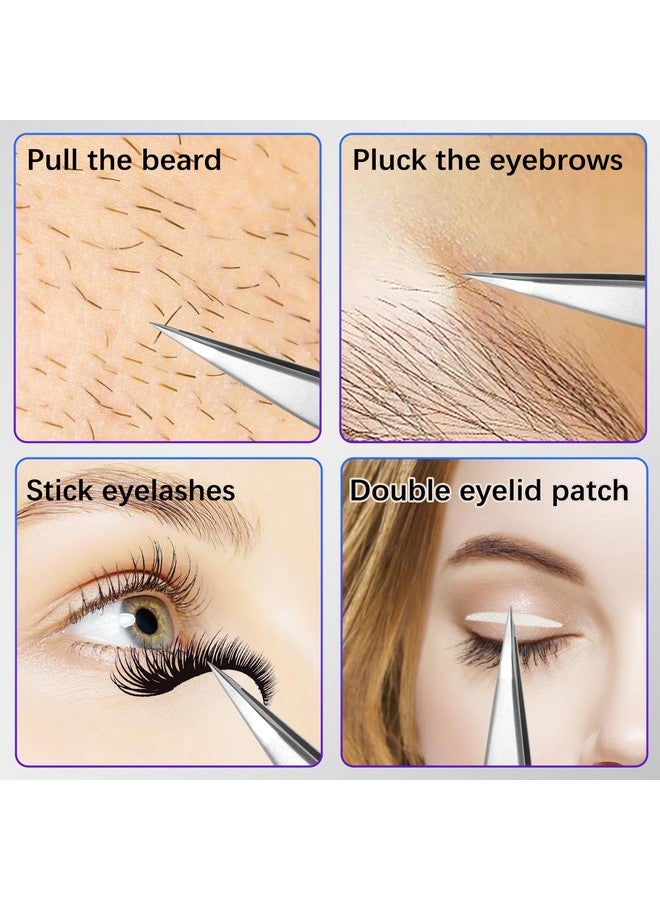 Velodios Pointed Tweezers for Women Facial Hair, High Precision Tweezers, Splinter Tweezers for Splinter Removal, No Gaps Stainless Steel Pointed Tweezers for Chin Hair and Ingrown Hair Removal - Image 5