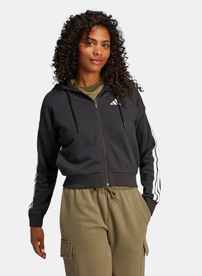 Adidas Essentials 3-Stripes French Terry Full-Zip Hoodie - Image 3