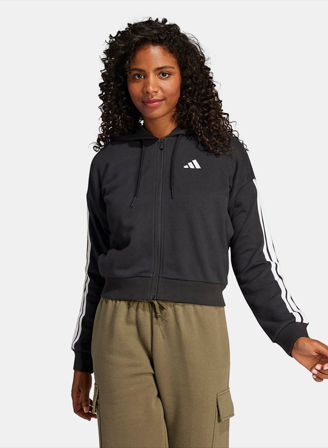 Adidas Essentials 3-Stripes French Terry Full-Zip Hoodie - Image 1