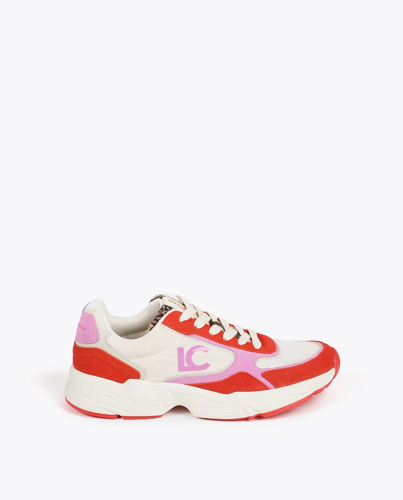 Lola Casademunt Running Sole Sneaker with Mixed Fabrics and Leather