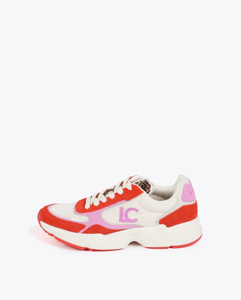 Lola Casademunt Running Sole Sneaker with Mixed Fabrics and Leather