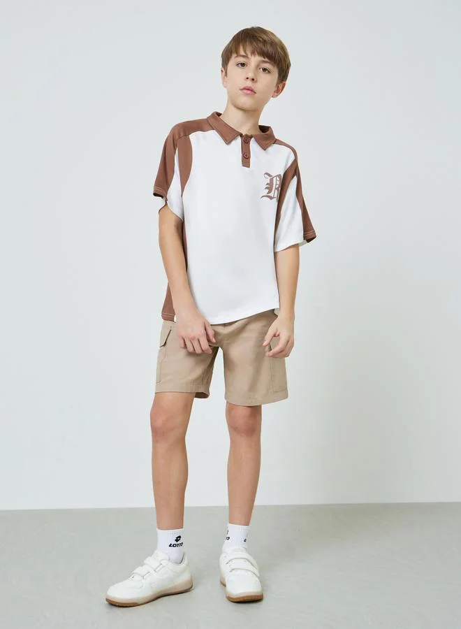 ستايلي Teen Boys Color Block Printed Polo T-Shirt
