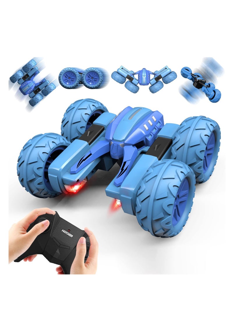 Excefore RC Stunt Car Remote Control Car for Kids 4WD Trucks RC Crawler Vehicles Toys 360° Flips Rotation Off Road Excellent gift on occasions Blue - Image 1