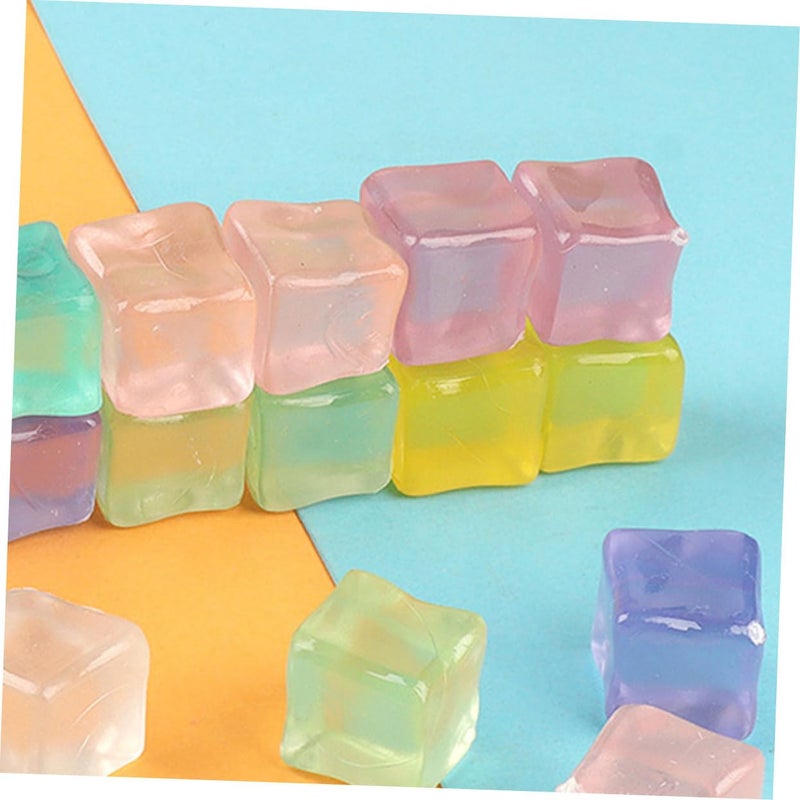 Luminous Artificial Ice Cubes 40pcs Non Melting Reusable Translucent Props For Photography - Image 3