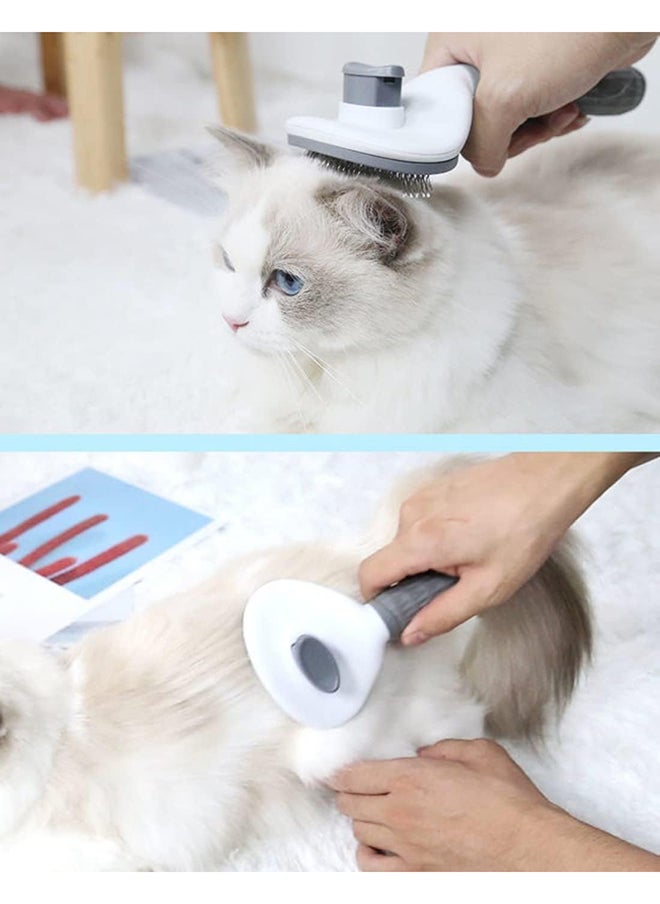 SKY-TOUCH - SKY TOUCH Pet Cat Brush for Shedding and Grooming, Dog Hair Removal Brush, Pet Groomer Shedding Grooming Tools Combs Rakes, Cats Brush for Short or Long Haired Removes Loose Hair & Tangles, grey - Image 1
