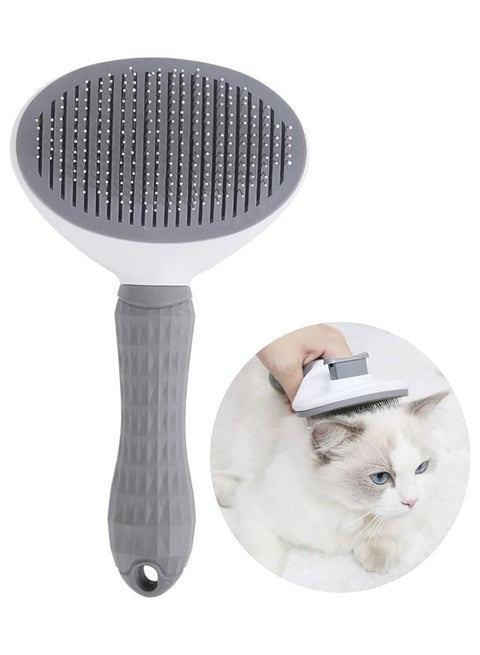 SKY TOUCH Pet Cat Brush for Shedding and Grooming, Dog Hair Removal Brush, Pet Groomer Shedding Grooming Tools Combs Rakes, Cats Brush for Short or Long Haired Removes Loose Hair & Tangles, grey