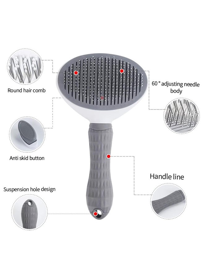 SKY-TOUCH - SKY TOUCH Pet Cat Brush for Shedding and Grooming, Dog Hair Removal Brush, Pet Groomer Shedding Grooming Tools Combs Rakes, Cats Brush for Short or Long Haired Removes Loose Hair & Tangles, grey - Image 1