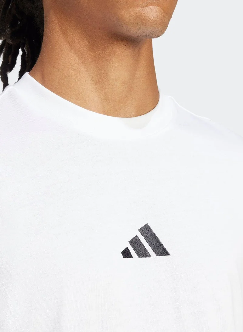adidas تيشيرت أبيض رجالي بأكمام قصيرة