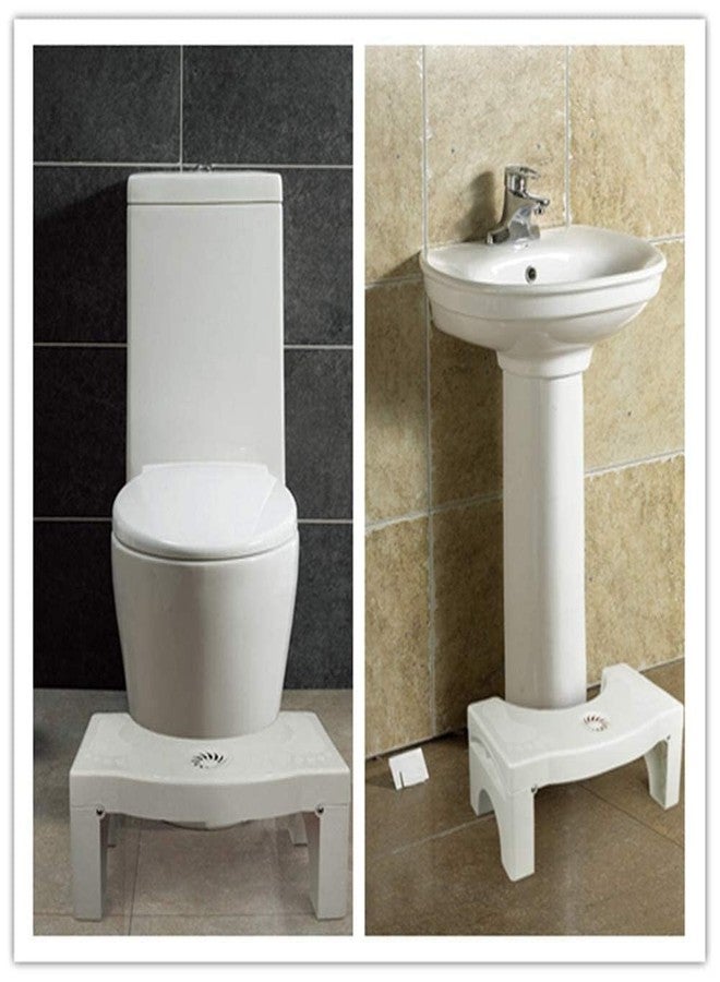 VIDORA Non-Slip Toilet Squat Stool, Folding Plastic Squatt Potty in White, Portable Bathroom Squatting Aid, Lightweight & Compact Step Stool for Adults, Adjustable Height for Better Posture - Image 4