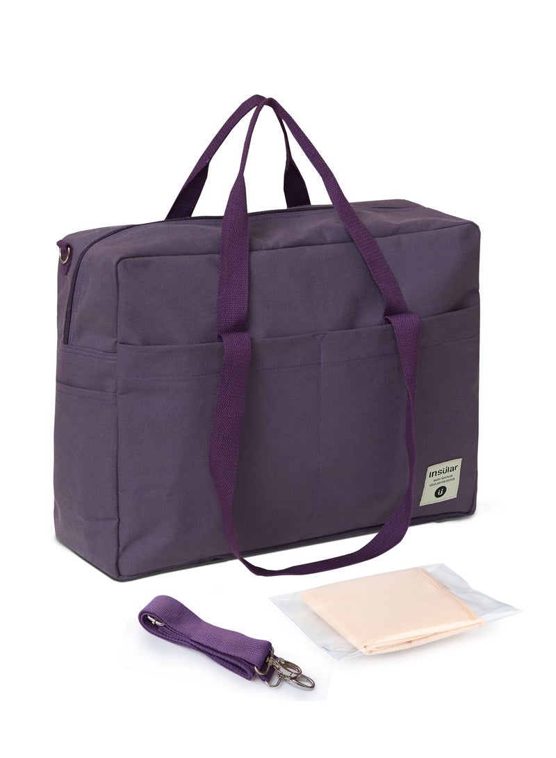 insular Cotton Canvas Large Capacity Portable One Shoulder Crossbody Mommy Bag  - Image 1