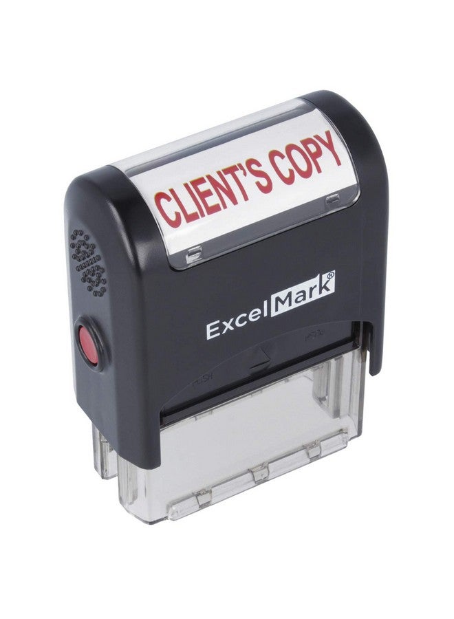 ExcelMark Clients Copy Self Inking Rubber Stamp Red Ink (A1539) - Image 1