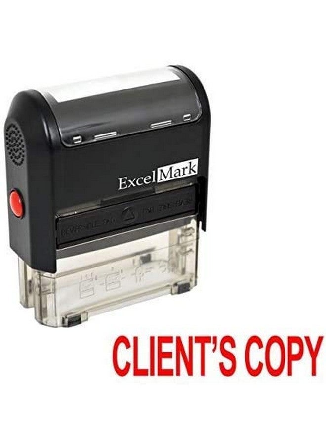 ExcelMark Clients Copy Self Inking Rubber Stamp Red Ink (A1539) - Image 2