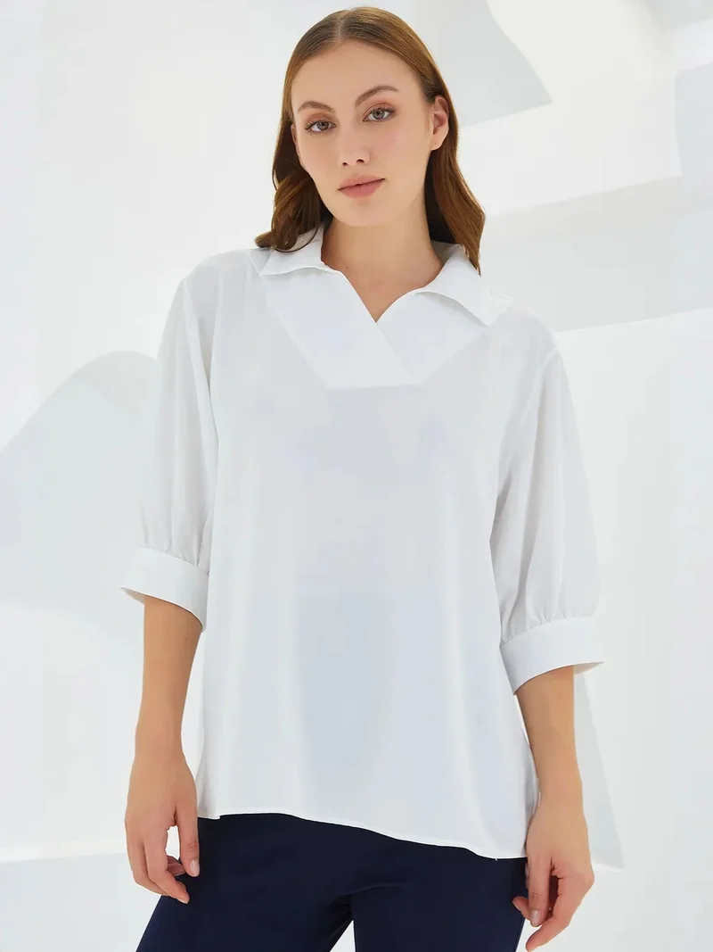بيغ دارت BDART Polo Collar Loose Fit Blouse