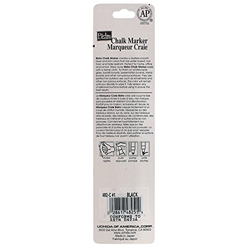 Uchida of America 482-C-1 Bistro Chalk Markers with Extra Fine Tip, Black - Image 2