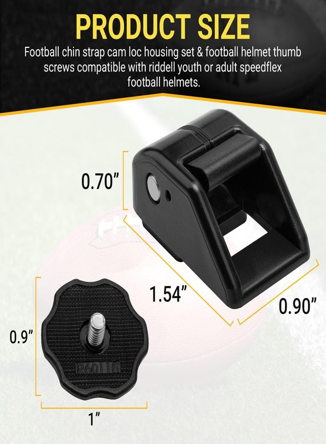 Dimakung Football Helmet Chinstrap Part Kit for Riddell Speedflex, Including Football Helmet Thumb Screws & Chin Strap Cam Lock Housings for Riddell Youth & Adult Facemask Chinstrap Parts - Image 2
