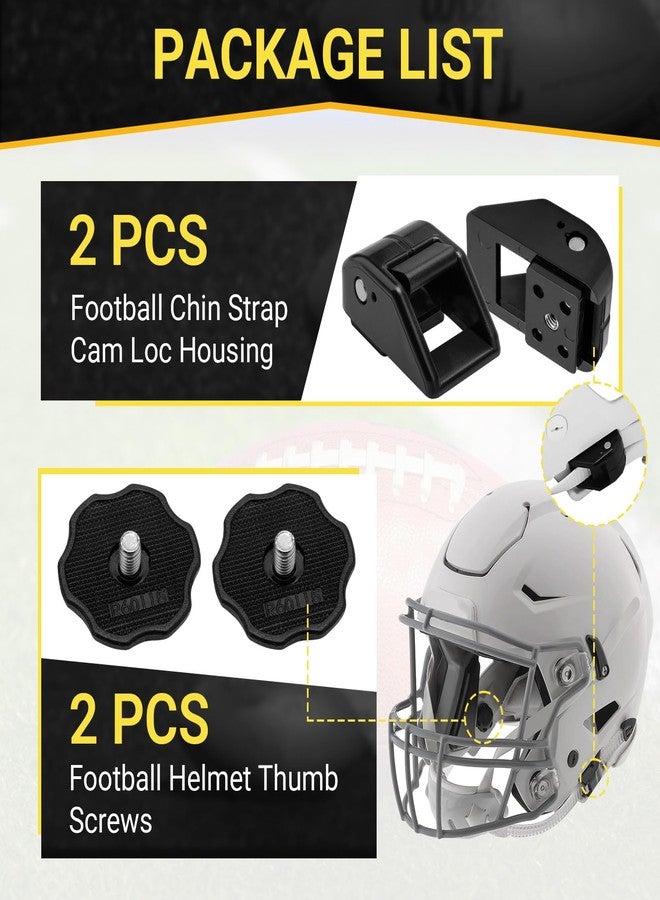 Dimakung Football Helmet Chinstrap Part Kit for Riddell Speedflex, Including Football Helmet Thumb Screws & Chin Strap Cam Lock Housings for Riddell Youth & Adult Facemask Chinstrap Parts - Image 3