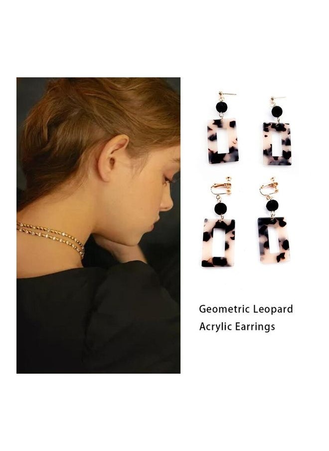 NIBEMINENT - New Geometric Leopard Earrings Without Pierced Ears - Image 1