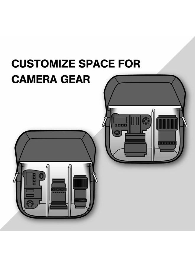 BAGSMART Camera Bag, SLR DSLR Canvas Crossbody Camera Case, Compact Camera Shoulder Bag with Rain Cover for Women and Men, Black  - Image 3
