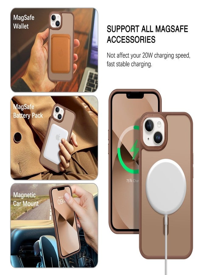 BENTOBEN Magnetic for iPhone 13 Case & iPhone 14 Case [Compatible with Magsafe] Translucent Matte Phone Case iPhone 13/14 6.1 inch Slim Thin Shockproof Women Men Protective Cover, Bronze - Image 2