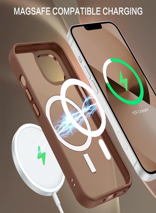 BENTOBEN Magnetic for iPhone 13 Case & iPhone 14 Case [Compatible with Magsafe] Translucent Matte Phone Case iPhone 13/14 6.1 inch Slim Thin Shockproof Women Men Protective Cover, Bronze - Image 4