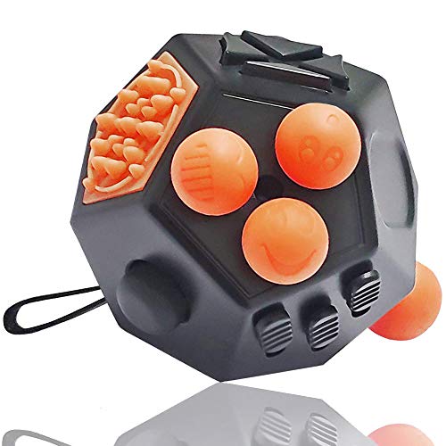 UOOEFUN Kids Fidget ToysPrime Fidget ToysDodecagon Cube Toy Relief Stress and Anxiety Depression Anti for Children and Adult with AutismADD ADHD OCD Black A1 - Image 1