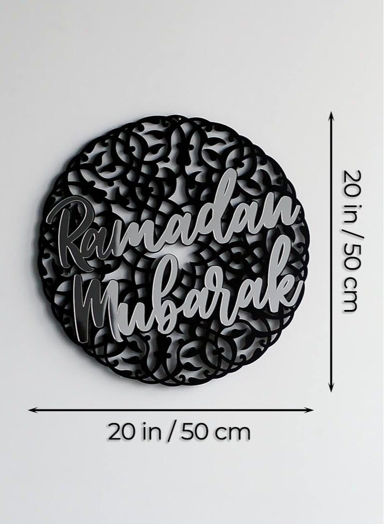 Eworld Elegant Acrylic Ramadan Decorations for Home, featuring Ramadan Mubarak Calligraphy Perfect Hanging Ornaments for Islamic Parties - Image 2