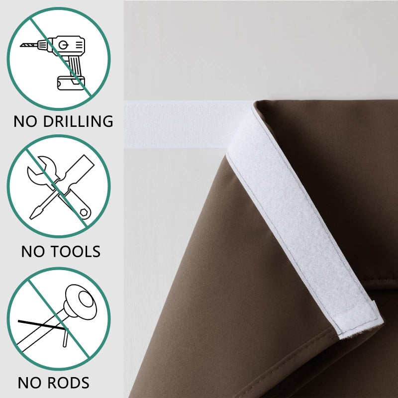HOMEIDEAS HOMEIDEAS Side Door Window Curtains  Front Door Curtains for Small Window  Privacy Door Shades for Sidelight Curtains  Thermal Insulated Door Side Window Covering  Chocolate  1 Panel  W12 X L68 - Image 2
