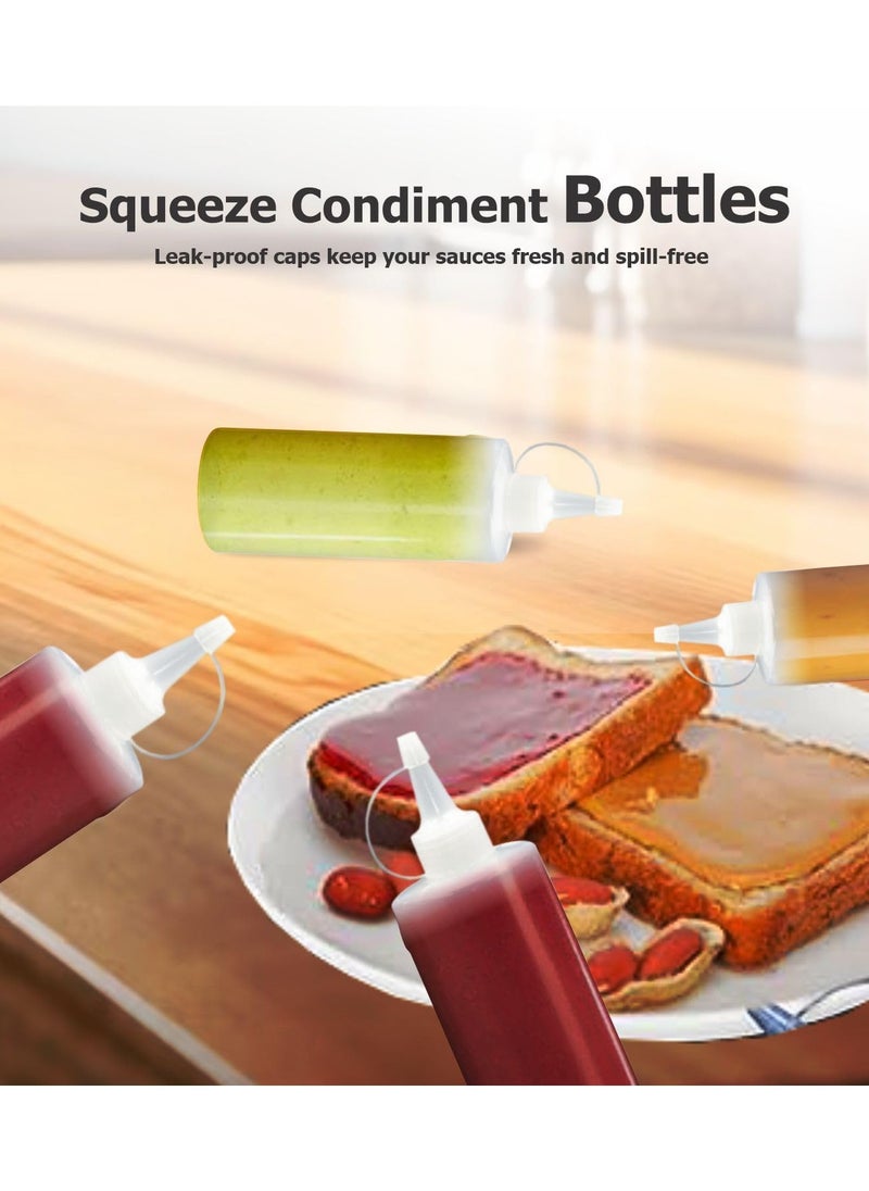 LIMITLESS 2PC Squeeze Condiment Bottles with Twist On Cap Lids, 200ML Multipurpose Squirt Bottles, Dispensing Bottles for Sauce, BBQ, Paint, and Olive Oil  - Image 5