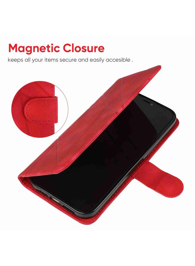 اس-توب جراب هاتف Huawei P40 Lite مصنوع من الجلد بخطوط هندسية - Image 5