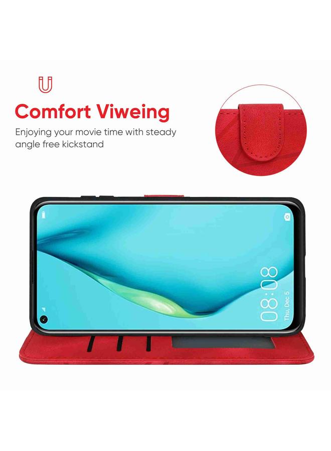 اس-توب جراب هاتف Huawei P40 Lite مصنوع من الجلد بخطوط هندسية - Image 4