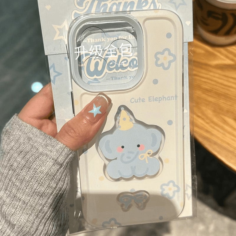 Yellow Hat Blue Elephant Suitable for Apple 15Promax Mobile Phone Case Iphone16 Niche 14 Soft 13 Anti-Fall 17 Cartoon - Image 2