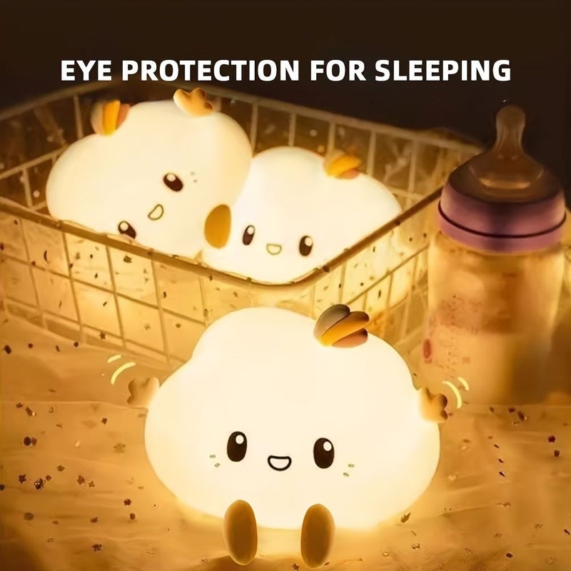 Cute Clouds RGB Color Changing Rechargeable Touch Sensitive Night Light Holiday Room Decor Gift - Image 2