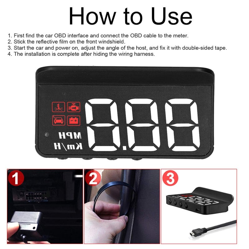 ciciglow عرض رأس OBD2 من ciciglow - جهاز عرض سرعة السيارة متعدد الوظائف - Image 3