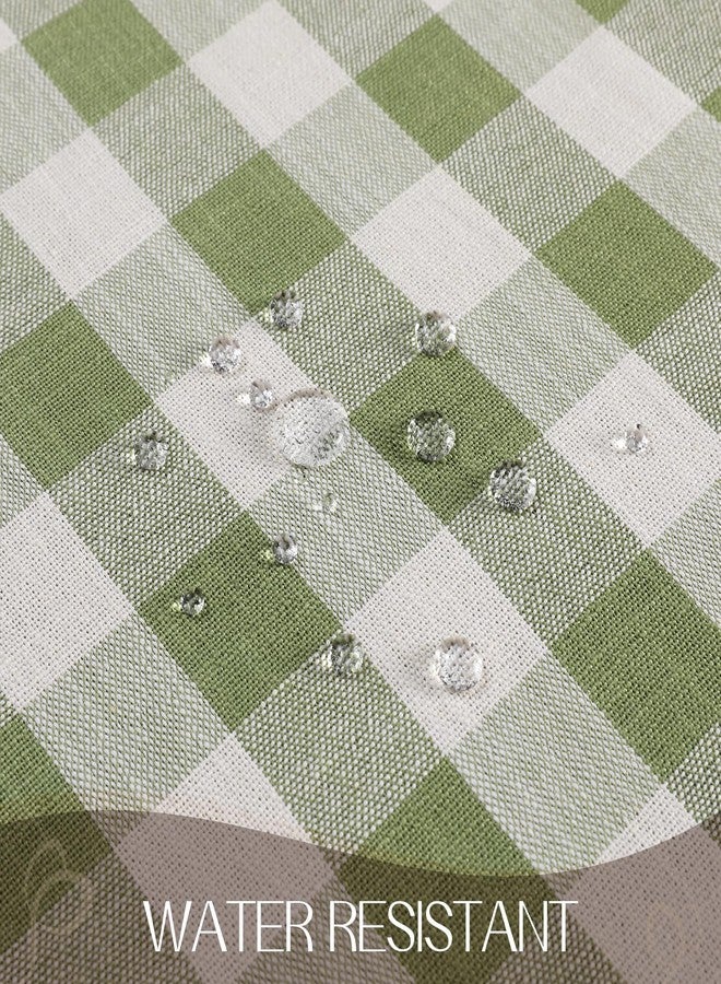 Romanstile Checkered Tablecloth Rectangle, Heavy Duty Linen Cotton Gingham Table Cloth with Tassel, Wrinkle Free Buffalo Plaid Table Cover for Dining Party Decor - 55 x 70 Inch, Sage - Image 4