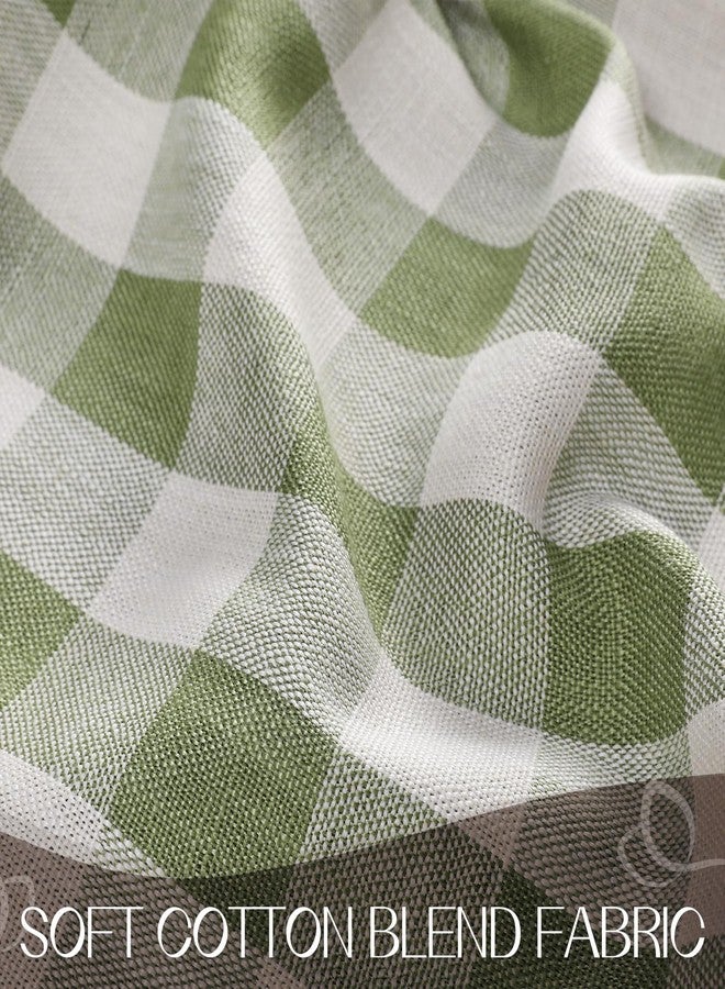 Romanstile Checkered Tablecloth Rectangle, Heavy Duty Linen Cotton Gingham Table Cloth with Tassel, Wrinkle Free Buffalo Plaid Table Cover for Dining Party Decor - 55 x 70 Inch, Sage - Image 5
