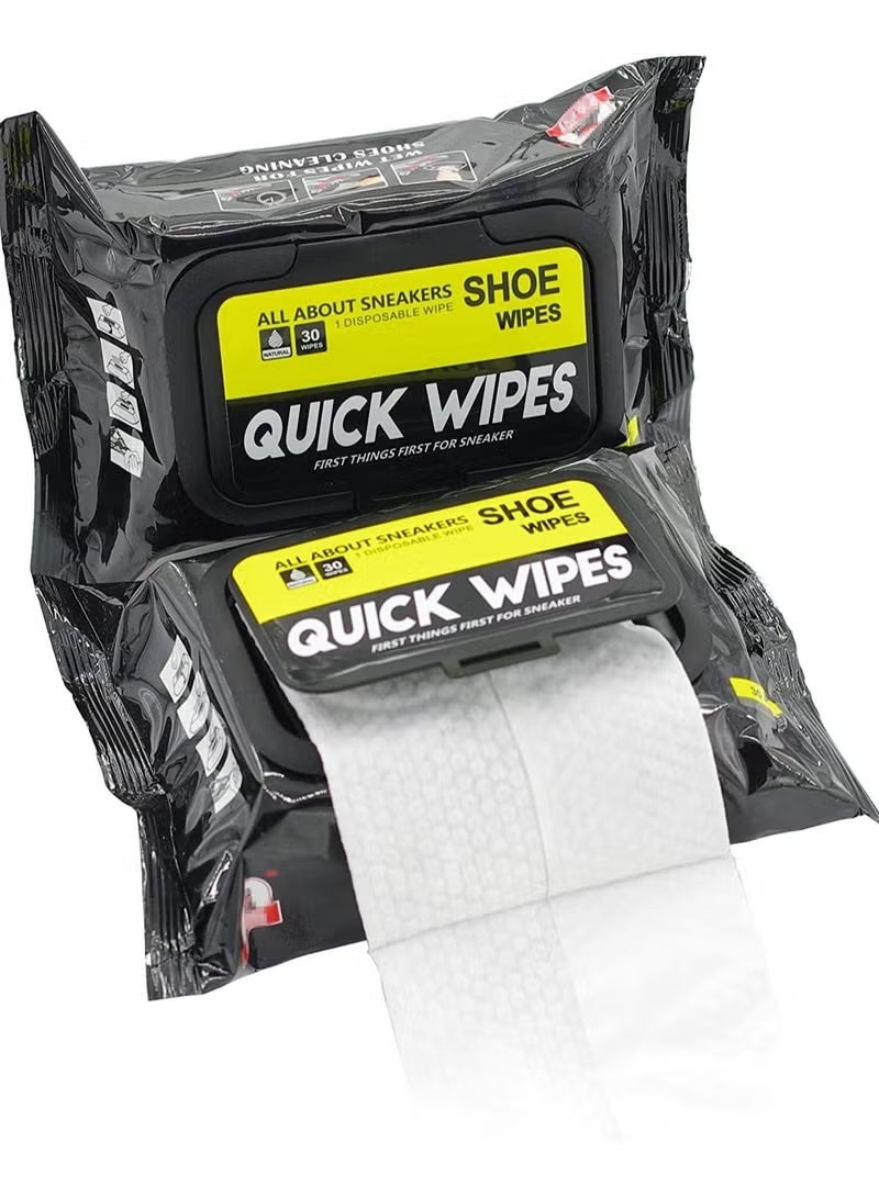 YSHH trading 2-Pack Shoe Sneaker Cleaning Wipes 30 Pcs Each- Quick Wipes Disposable For Travel Removes Dirt, Dust & Stains Instantly | Shoe Cleaner Wipes - Image 2