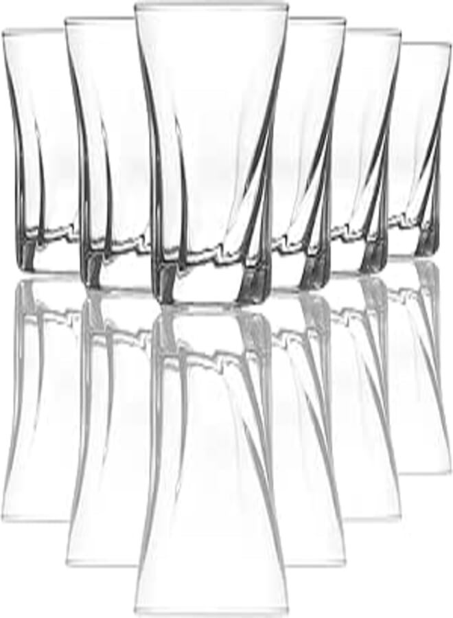 LAV MARIO Glass / 305 cc - 10.25 Oz / 6 Pcs/Elegant design, Trusted Brand, Attractive shape of Water, Sparkling Drink, Soft Drink, Smoothies, Juices, Cocktails