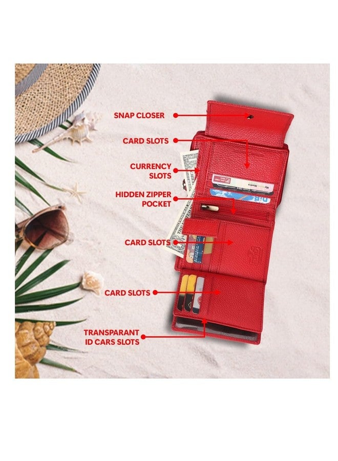 HAMMONDS FLYCATCHER Leather Ladies Wallet for Woman with 14 Card Slots - Clutch Purse for Women, Ladies Wallet for Women Stylish, Ladies Purse for Women Wallet, Gift for Womens - Red - Image 3