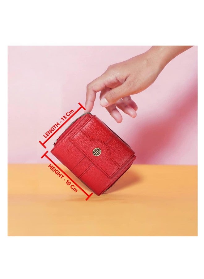 HAMMONDS FLYCATCHER Leather Ladies Wallet for Woman with 14 Card Slots - Clutch Purse for Women, Ladies Wallet for Women Stylish, Ladies Purse for Women Wallet, Gift for Womens - Red - Image 2