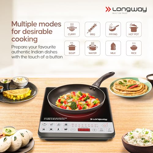 Longway Cruiser IC 2000 Watt Induction Cooktop with Auto Shut-Off & Over-Heat Protection With 8 Cooking Mode & BIS Approved | 2-Year Warranty | (Black) - Image 4
