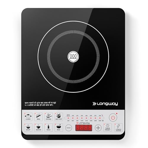 Longway Cruiser IC 2000 Watt Induction Cooktop with Auto Shut-Off & Over-Heat Protection With 8 Cooking Mode & BIS Approved | 2-Year Warranty | (Black) - Image 1