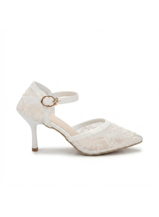 Vbranda Pointed-Toe Heels with Floral Embroidery C-147 - Image 3
