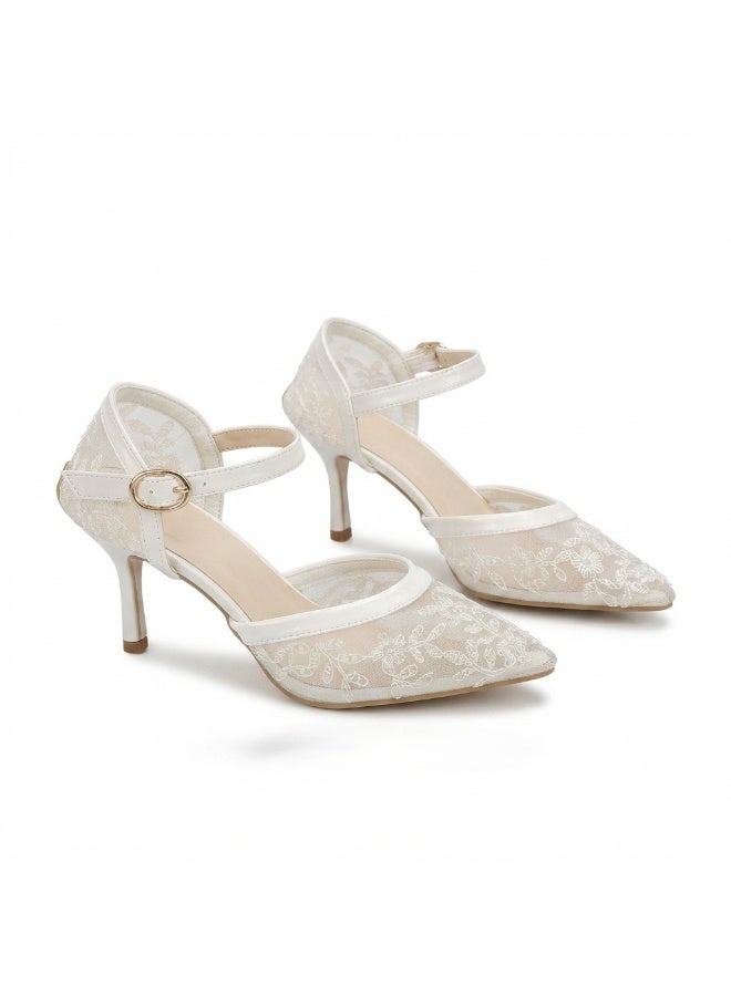 Vbranda Pointed-Toe Heels with Floral Embroidery C-147 - Image 2