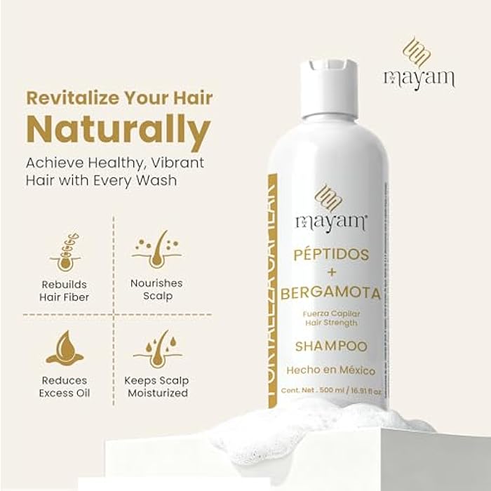 Mayam Beauty Shampoo Duo – Biotin + Cinnamon + Rosemary & Peptides + Bergamot (2 x 500ml) | Sulfate-Free Set for Stronger, Shinier Hair | For All Hair Types | Made in Mexico - Image 4