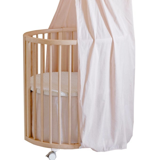 SLEEPI MINI BED SKIRT BY PEHR BLUSH COMPATIBLE WITH SLEEPI MINI AVAILABLE IN NUMEROUS COLORS MACHINE WASHABLE SOFT ORGANIC COTTON