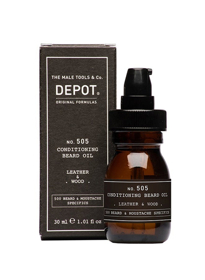 Depot Conditioning Beard Oil in Leather & Wood - Moisturizes & Conditions Beard Hair, Leaves a Rich, Masculine & Earthy Scent (30 ml) - Image 1