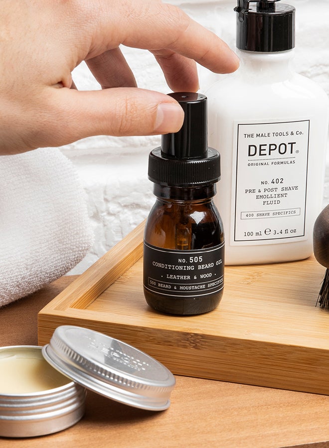 Depot Conditioning Beard Oil in Leather & Wood - Moisturizes & Conditions Beard Hair, Leaves a Rich, Masculine & Earthy Scent (30 ml) - Image 2