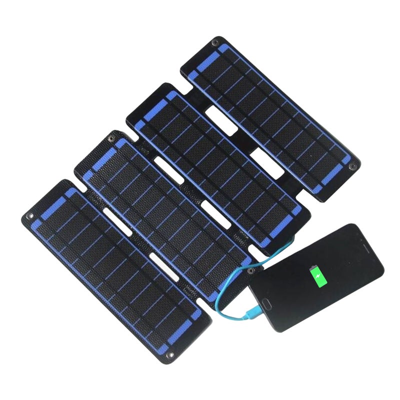 Foldable Solar Panel: 13W Monocrystalline Silicone Black Panel - IPX6 Waterproof 20.5% High Conversion Rate Dual USB Outputs Portable Compact 9.5*3.3*1.2 Inch 10-Ounce Design for Outdoor Hiking Backpa - Image 2