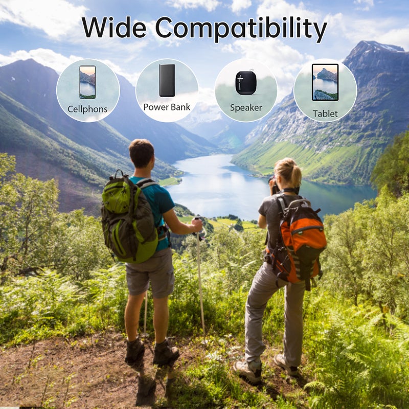 Foldable Solar Panel: 13W Monocrystalline Silicone Black Panel - IPX6 Waterproof 20.5% High Conversion Rate Dual USB Outputs Portable Compact 9.5*3.3*1.2 Inch 10-Ounce Design for Outdoor Hiking Backpa - Image 4