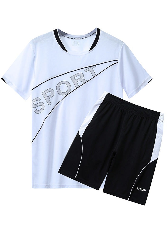 KUYING Summer Men's Youth Short Sleeved Shorts Casual Suit  - Image 1